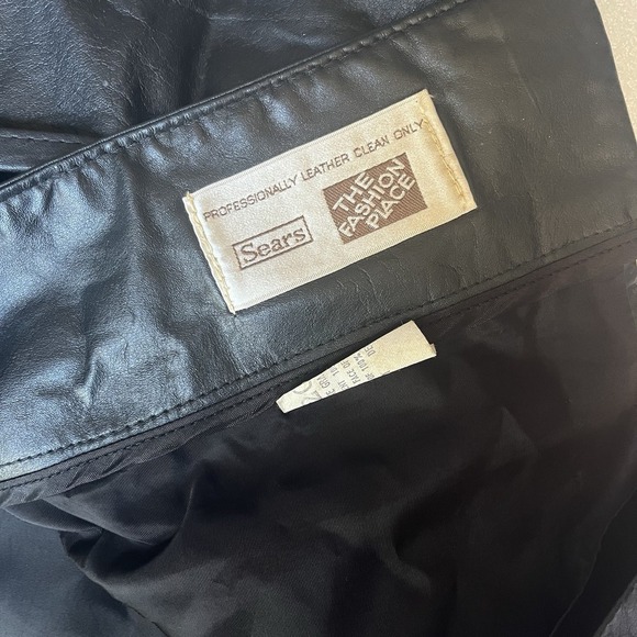 Vintage Sears The Fashion Place Black Genuine Cowhide Belted Jacket 5201 - Picture 9 of 12